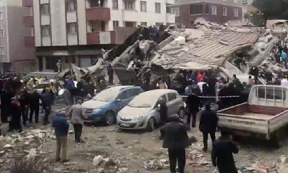 İstanbul’da 7 katlı bina çöktü: 2 ölü, 7 yaralı…