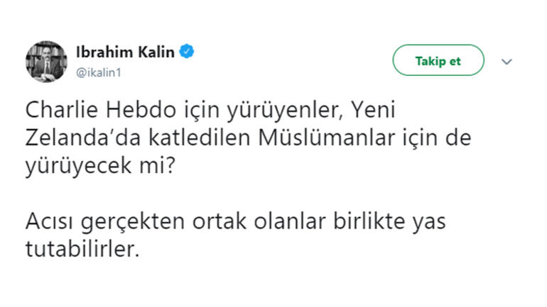 İbrahim Kalın'dan Charlie Hebdo göndermeli mesaj