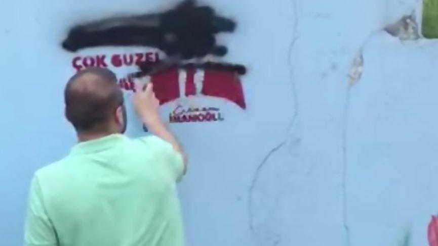 AKP’li belediyede İmamoğlu operasyonu: Sprey boyayla sildiler