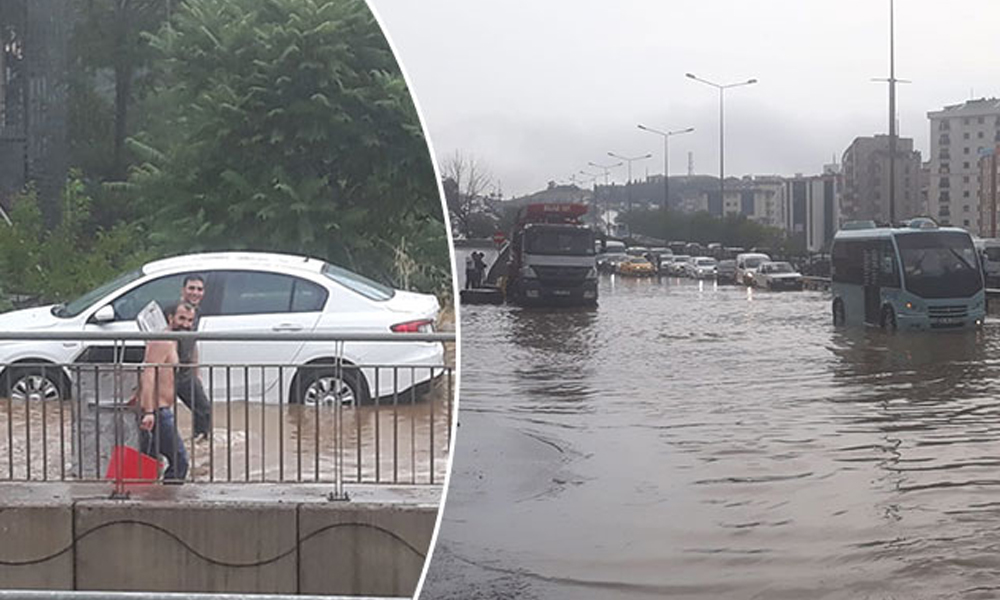 İstanbul’da yağış hayatı felç etti…. Pendik’te yollar göle döndü, araçlar mahsur kaldı, trafik kilit!