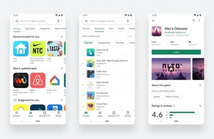 Google Play Store tasarımda göze çarpan yenilikler neler?