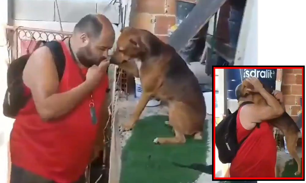 Köpeğiyle bayramlaşan adam sosyal medyada ilgi çekti