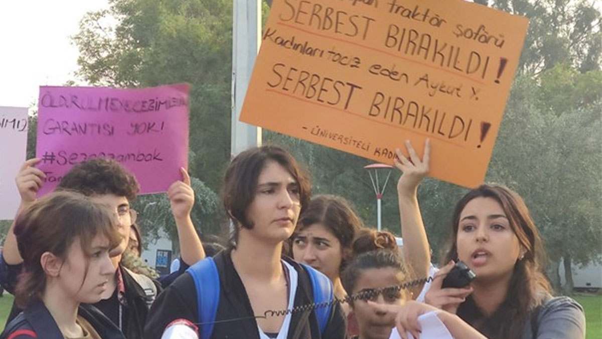 Ege Üniversitesi’nde taciz protestosu