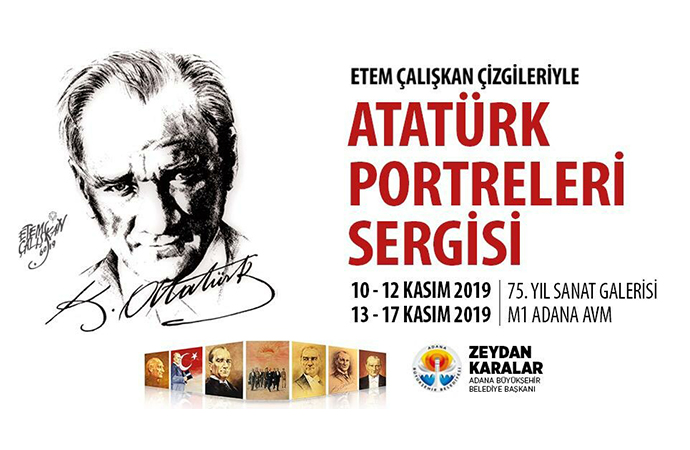 Etem Çalışkan Çizgileriyle Atatürk Portreleri Sergisi