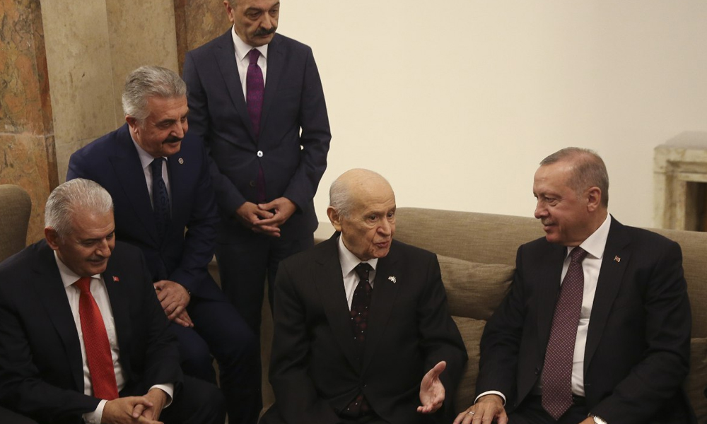 Erdoğan ile Bahçeli Meclis’te bir araya geldi