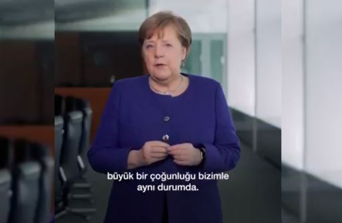 Almanya Başbakanı Merkel’den Türkçe altyazılı koronavirüs çağrısı!