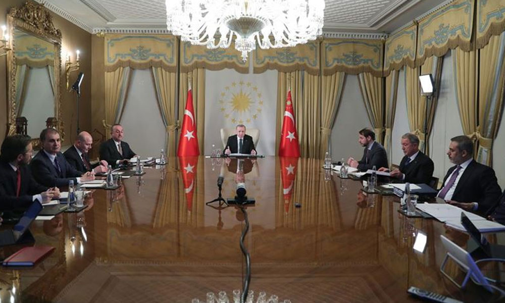 Erdoğan, Macron, Merkel ve Johnson telekonferansla görüştü