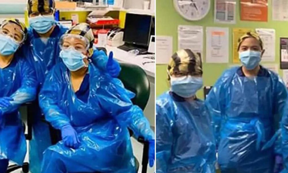 Çöp torbalarıyla korunmaya çalışan üç hemşire koronavirüse yakalandı!