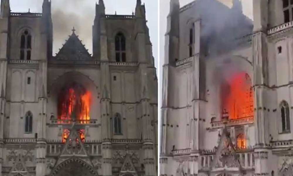 Fransa’da Nantes Katedrali’nde yangın