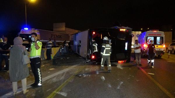 Bursa’da yolcu otobüsü devrildi: 1 ölü, 16 yaralı