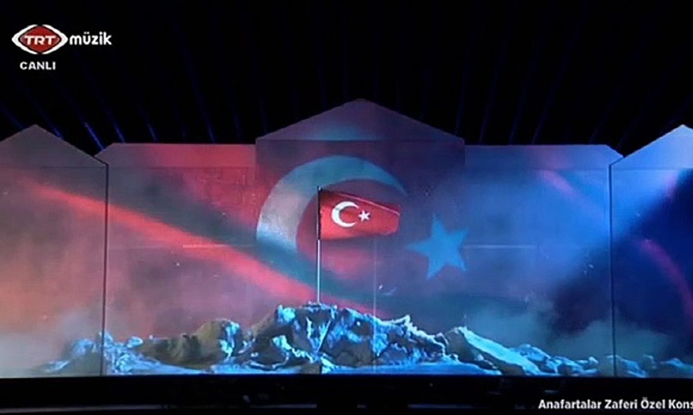 Rezalet! TRT’de tepki çeken Türk Bayrağı görüntüsü