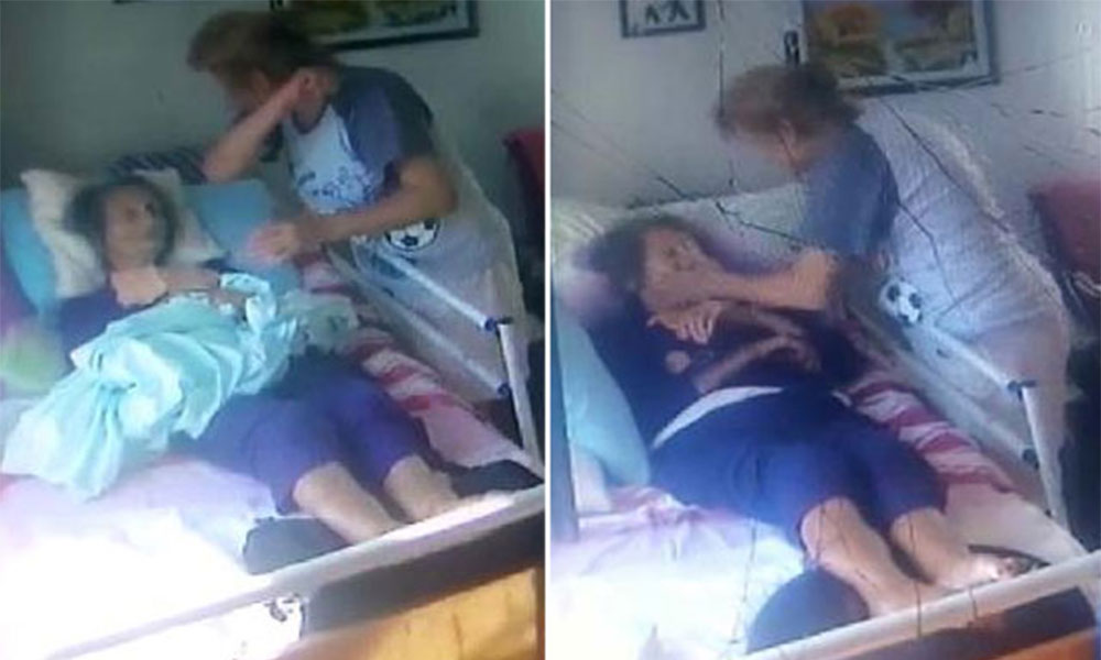 95 yaşındaki yatalak hastaya, hasta bakıcıdan şiddet!