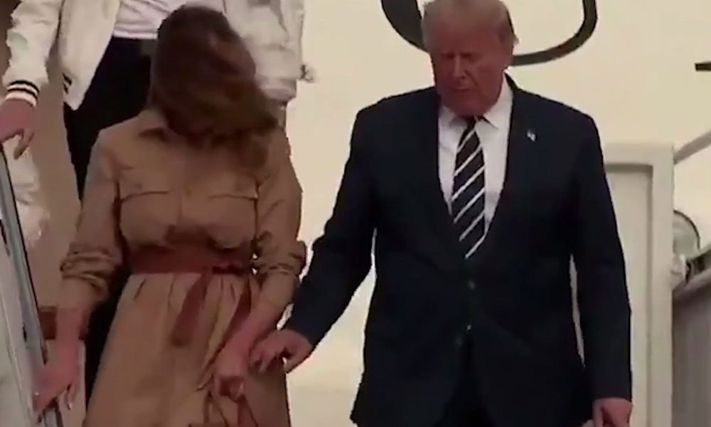 Trump’ın eşi elini tutmasına izin vermedi: İşte o anlar…