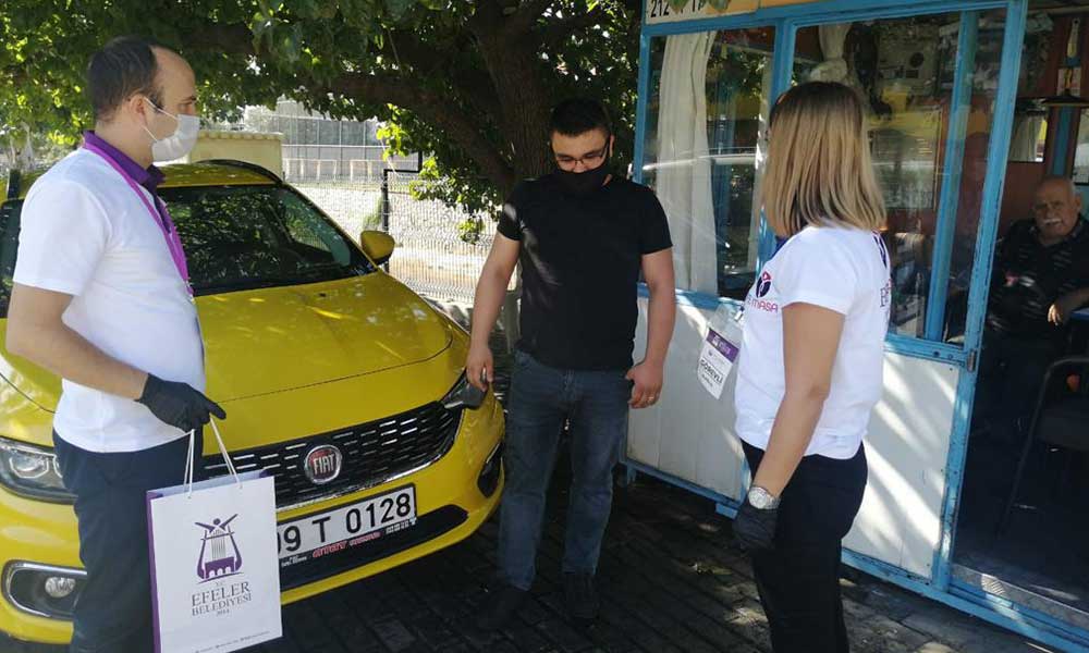 Efeler Belediyesi’nden taksici esnafa koronavirüs desteği