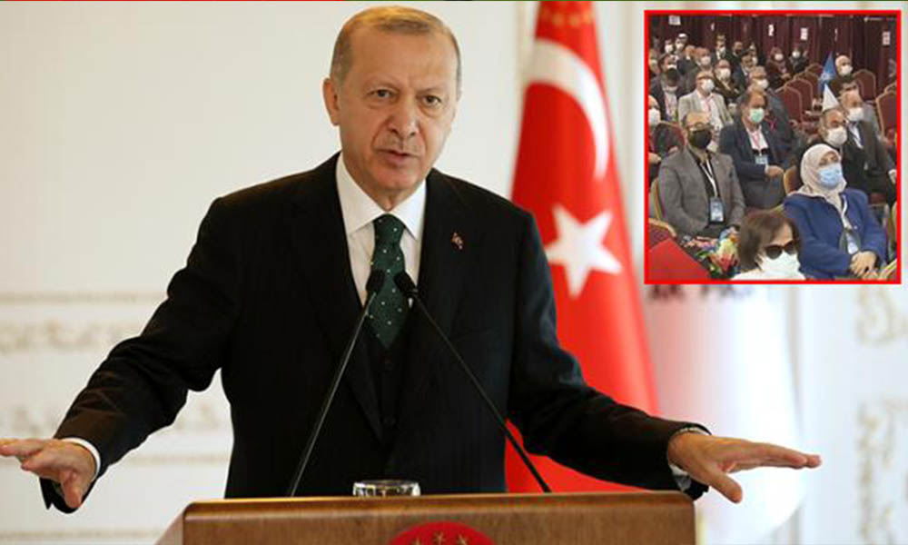 Alkış alamayınca Erdoğan sitem etti: Eskiden salonlar inlerdi