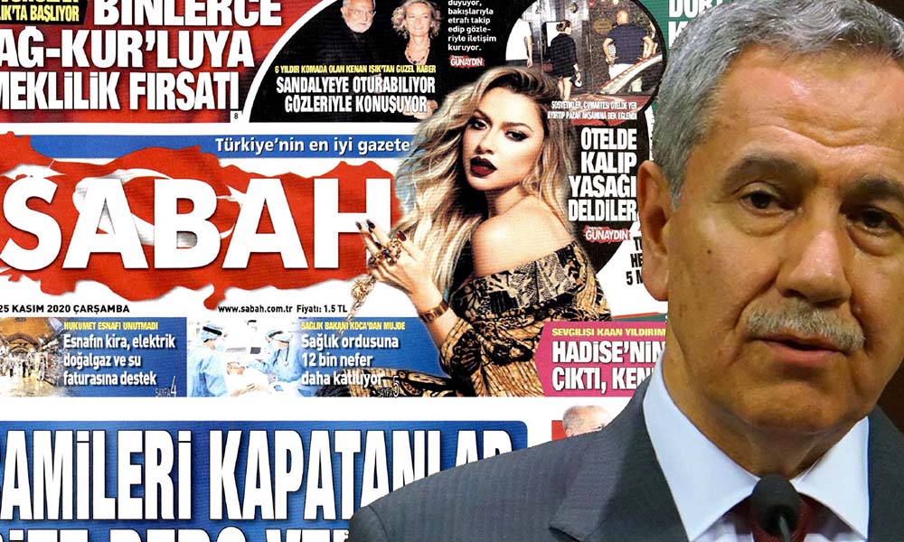 Bülent Arınç’ın istifasını, Sabah gazetesi manşetinde yer vermedi