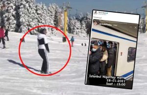 Metrodaki kalabalığı eleştirirken küçük duruma düşen Demet Akalın, kayak yaparken görüldü