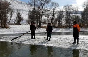 Buzu ‘sal’ yaptılar, balık avladılar
