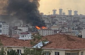 Ümraniye’de bir binanın çatısı alev alev yandı