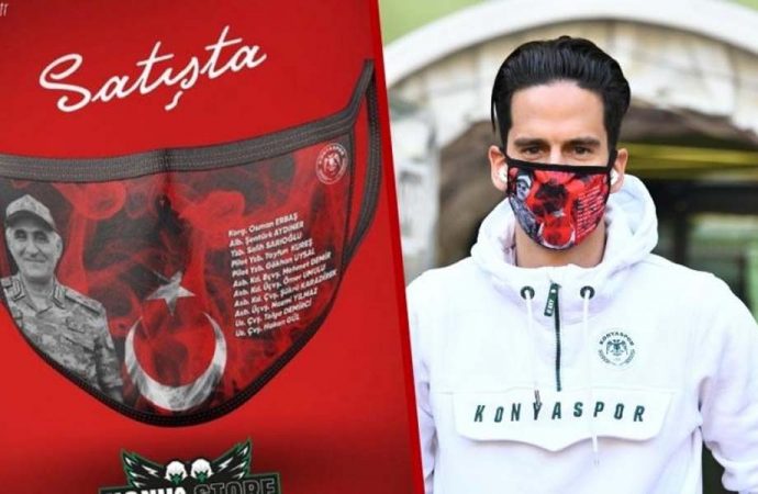 Konyaspor’un şehitlerin ismini bastırıp satışa çıkardığı maske tepki çekti