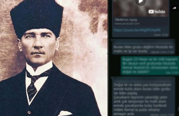 Okulun WhatsApp grubunda Atatürk’e hakaret eden veli, gözaltına alındı
