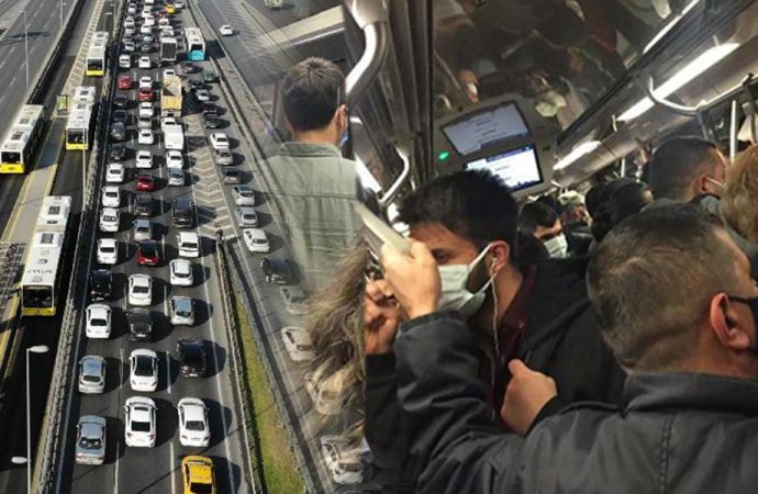 Bu nasıl kapanma: Trafik kilit, metrolara yoğunluktan ek sefer
