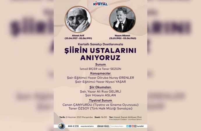 Türk Şiirinin unutulmaz iki ustası Kartal’da anılacak