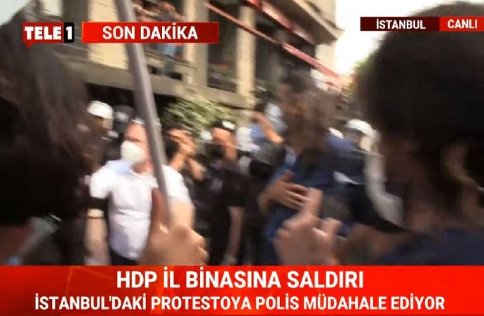 HDP binasına yapılan saldırıyı protesto edenlere sert müdahale