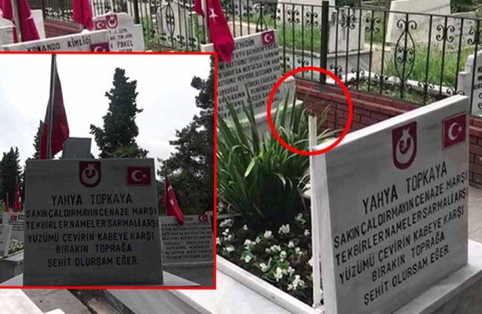 Şehitlikteki Türk bayrağı ve direği çalan hırsızlar yakalandı