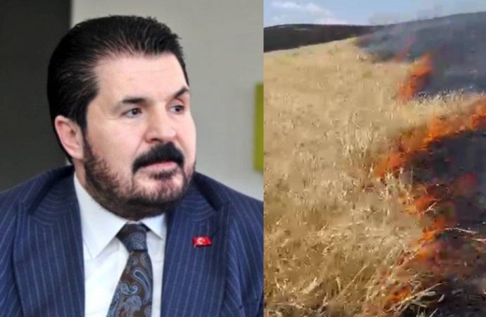 AKP’li Savcı Sayan’ın tarlalarında yangın