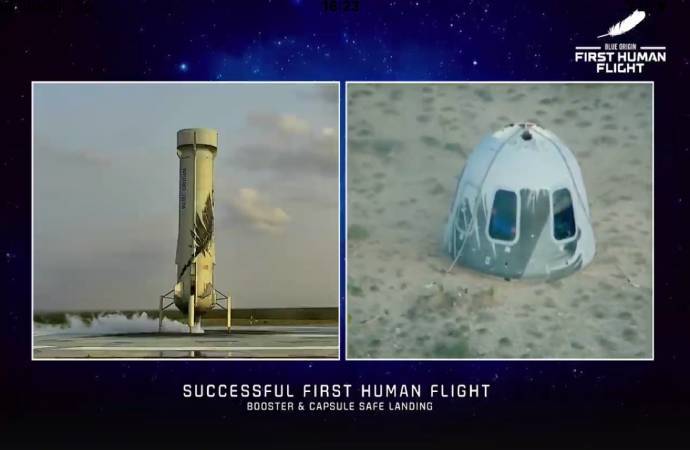 11 dakikalık tarihi uçuş: Jeff Bezoss uzaya gitti geldi