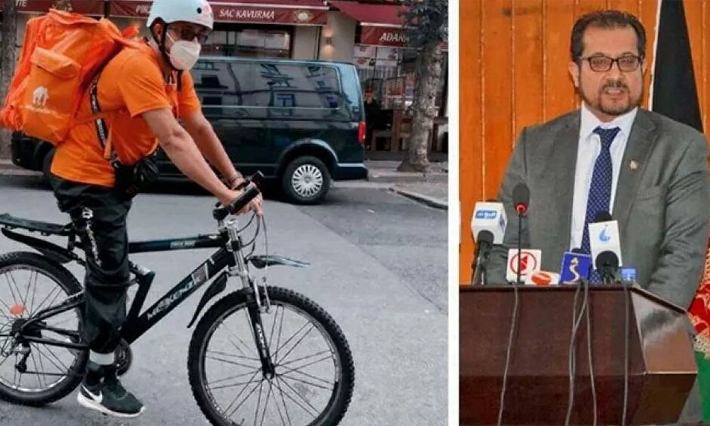 Afganistan İletişim Bakanı, Almanya’da bisikletli kurye oldu