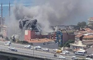 Ortaköy’de 8 katlı otel inşaatında yangın