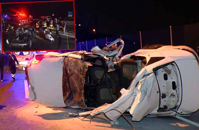 Beykoz’da feci kaza: Lastiği patlayan otomobil seyir halindeki araca çarptı