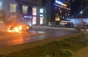 Maltepe’de otomobil alev alev yandı