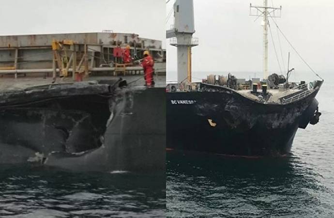Marmara Denizi’nde 2 yük gemisi çarpıştı