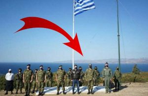 Yunan askerleri işgal ettiği adadan İzmir’e karşı poz verdi