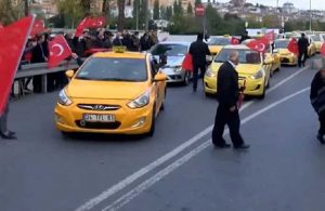 Eylem yapan taksiciler HaberTürk muhabirine saldırdı