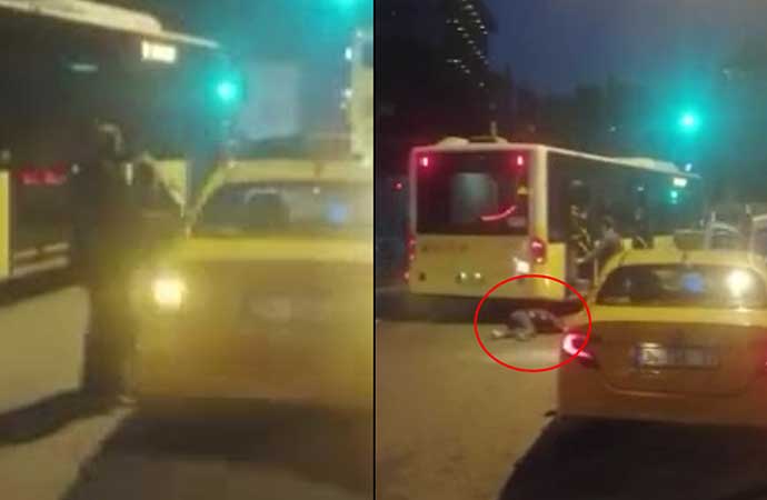İstanbul’da taksici terörü! Tartıştığı kadını yolun ortasına itti