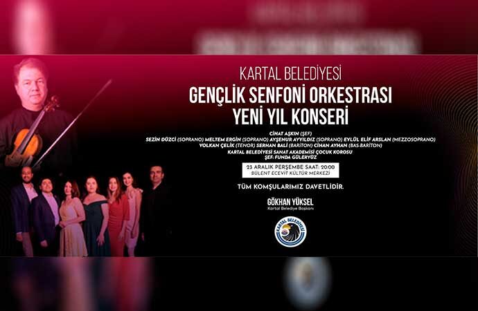 Kartal Belediyesi Gençlik Senfoni Orkestrası yeni yıl konseriyle sahnede