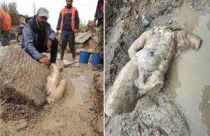 Aizanoi Antik Kenti kazısında ‘Herkül’ün mermer heykeli bulundu