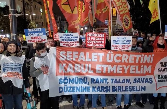 İstanbul’da asgari ücret protestosu