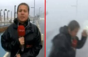 Antalya’daki fırtına DHA muhabirine zor anlar yaşattı