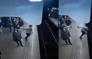 Tren bekleyen kadını ölüme itti!