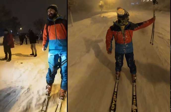 Avcılar’dan Firüzköy’e kayak yaparak gitti