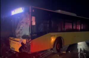 Arnavutköy’de İETT otobüsü ile minibüs çarpıştı; 3 yaralı