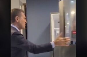 Mustafa Sarıgül buzdolabının kapağını sert şekilde kapattı