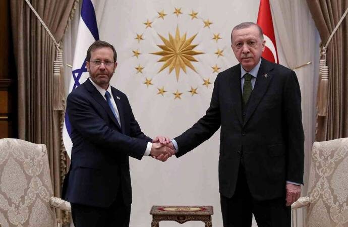İsrail Cumhurbaşkanı ile görüşen Erdoğan Filistin hassasiyetimizi paylaştık dedi