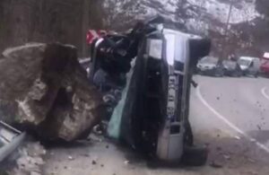Trabzon’da minibüse kaya parçası düştü: 4 ölü