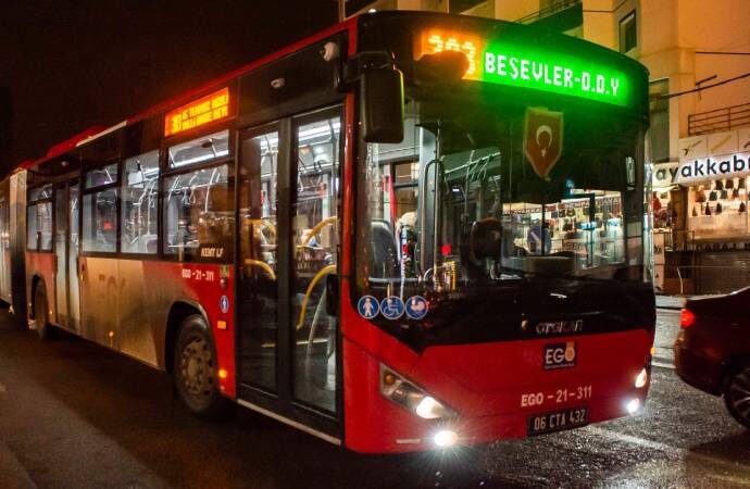 Başkentte 24 saat otobüs hizmeti yeniden başlıyor